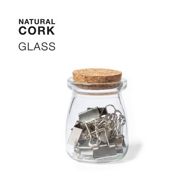 CLIP Note holders in a glass jar with a cork lid 