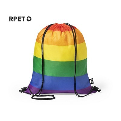 DRAWSTRING BAG LGBT - Rainbow design RPET Material ECO FRIENDLY MARSHA