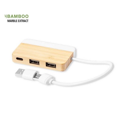 USB HUB made from bamboo and marble extract LAYAIS