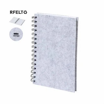 Note book spiral bound with RPET soft felt cover