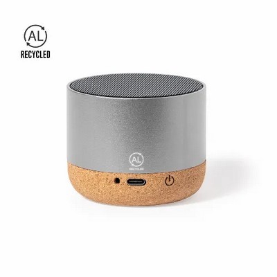 Speaker made from Recycled Aluminium and cork 