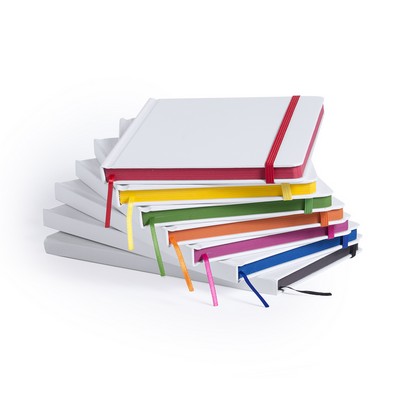 Notebook A5 white cover with coloured paper edge