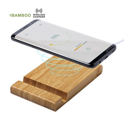 Wireless charge and phone stand made from bamboo Vartol 