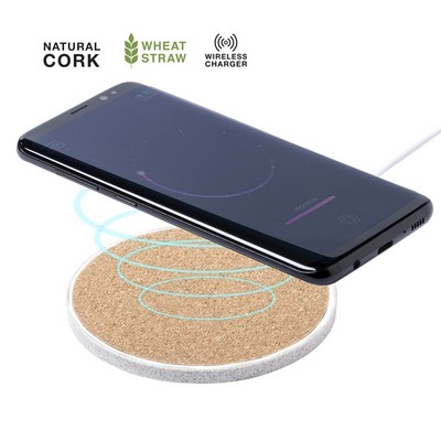 Wireless charger made from wheat straw and cork Livor 