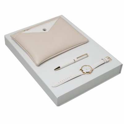 Set Cacharel (ballpoint pen, watch & lady bag)