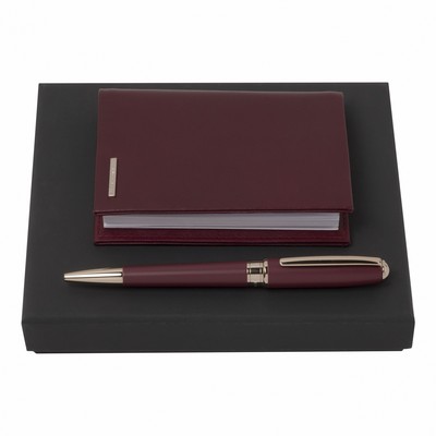 Set Essential Lady Burgundy (ballpoint pen & notebook cover)