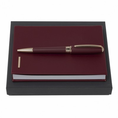 Set Essential Lady Burgundy (ballpoint pen & note pad A6)