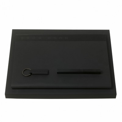 Set Edge Black (rollerball pen, folder A4 & key ring)
