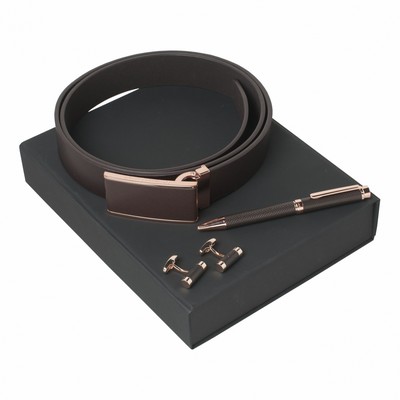 Set Seal Brown (ballpoint pen, cufflinks & belt)