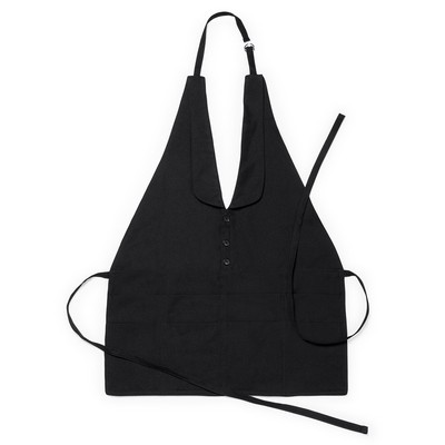 Apron ELEGANT style with button decoration and cut. 