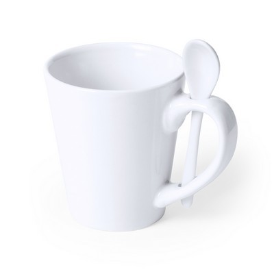 Coffee mug and spoon ceramic for Sublimation Print 350ml