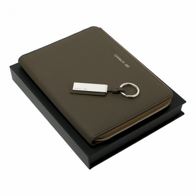 Set Hamilton Taupe (conference folder A5 & key ring)