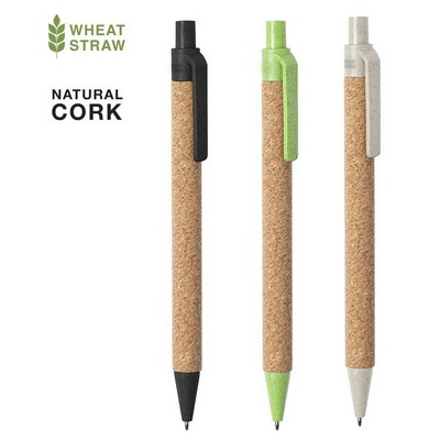 Pen made from cork and wheat cane materials Yarden Pen