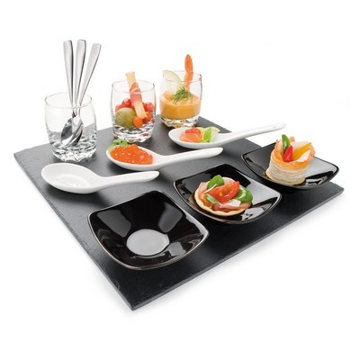 Appetiser plate set with bowls spoons etc