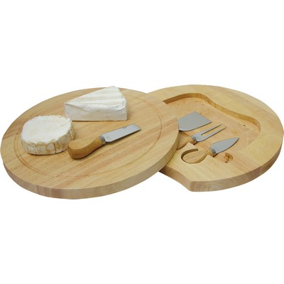 cheese board set swivel wooden 4 knives 