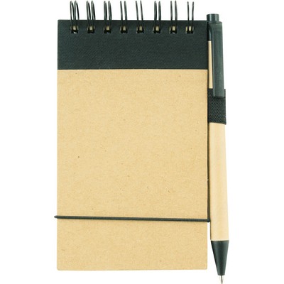 Note book - Pocket size A6 made from recycled paper and matching pen ECO FRIENDLY 