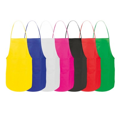 Apron Lots of colours made from Non woven material with front pocket and adjustable straps