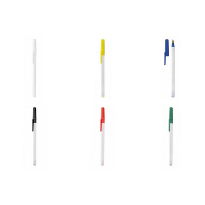 Plastic Pen with coloured cap Elky