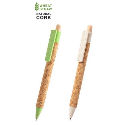 Pen made from cork and wheat straw Clover