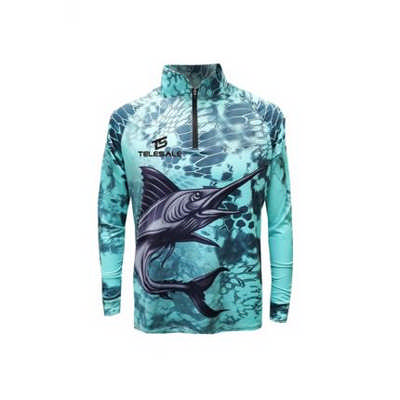 Men`s Polyester Spandex Sublimated 1/4 Zip Fishing Pullover