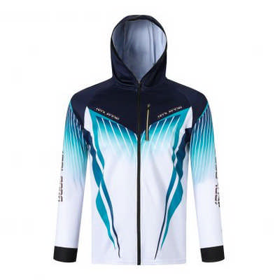 Men`s 100% Polyester Sublimated Fishing Hooded Jacket