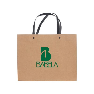 Medium Crosswise Kraft Paper Bag with Knitted Handle(320 x 250 x 110mm)