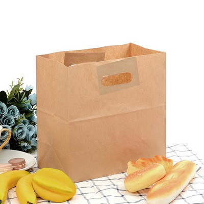 Die Cut Brown Kraft Paper Bag (280 x 280 x 150mm)