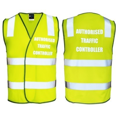 Authorised Traffic Controller Safety Vest - Orange