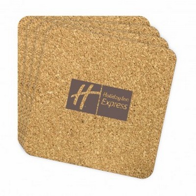 4pk Square Cork Coasters