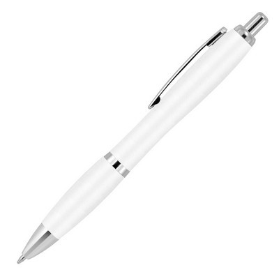 Plastic Pen Ballpoint Matt Chrome Trim Cara