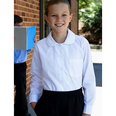 Girls Peter Pan Collar Long Sleeve School Shirt ^18-^16