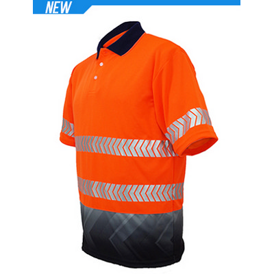 Unisex Adults Hi-Vis S/S Sublimated Reflective Polo