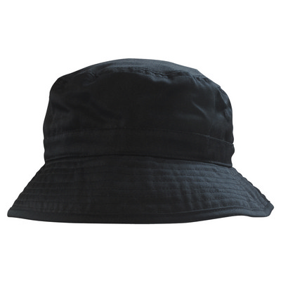 6535 PolyCotton Adjustable Bucket - Black (H6033ABL_PREAP)