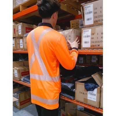 Workguard Recycled Hi Vis TTMC Long Sleeve Polo