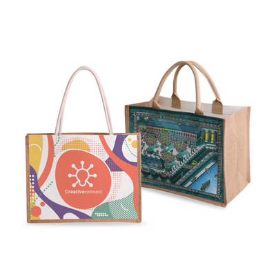 Canvas and Jute Tote Bag