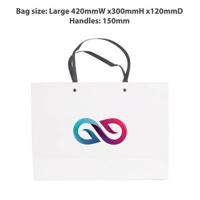 Large Crosswise Paper Bag with Knitted Handle(420 
