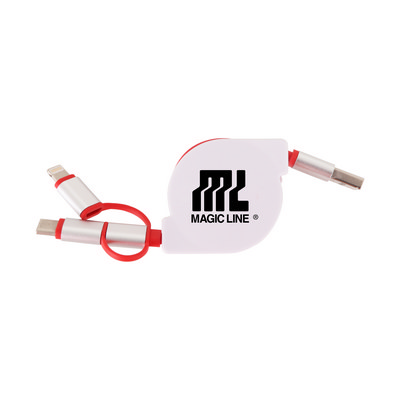 3-In-1 Metal Retractable Charging Cable