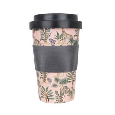 400ml Reusable Bamboo Coffee Cup with Screw Lid