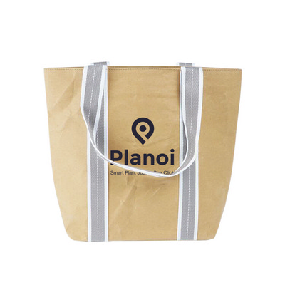 Small Washable Kraft Paper Bag with Cotton Handle(390x330x105mm)