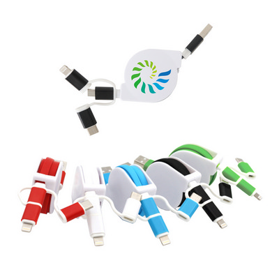 3-In-1 ABS Retractable Charging Cable