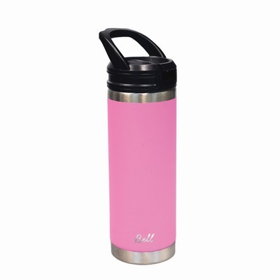 532ml Bell Bottle with Sipper Handle - Pink