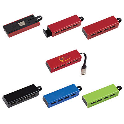 4-PORT TRAVELER USB HUB WITH PHONE STAND (PH2642_PS)