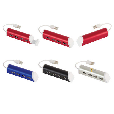 4-Port Aluminum USB Hub With Phone Stand (PH2836_PS)