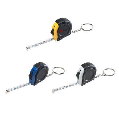 Rubber Tape Measure Key Ring With Laminated Label (PH7313_PS)