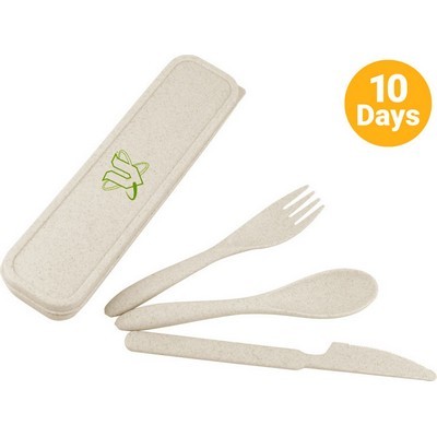 Eco Wheat Straw 3 Piece Cutlery Set