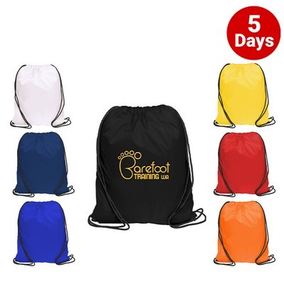 Nylon Drawstring Bag - Black