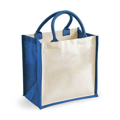 Medium Jute Supermarket Tote - Royal