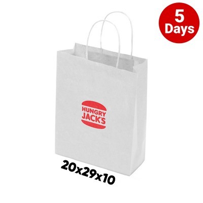 Kraft Paper Bag White Small Includes Twisted Paper Handle