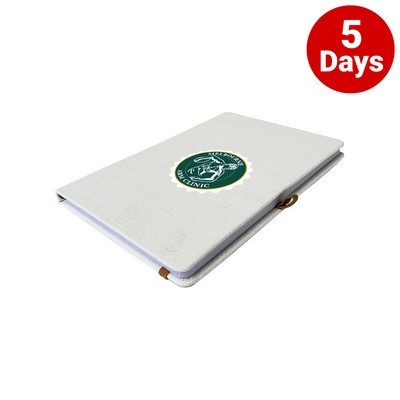 Fabric Covered A5 Notebook - White