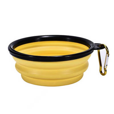 Silicone Collapsible Pet Bowl - Yellow